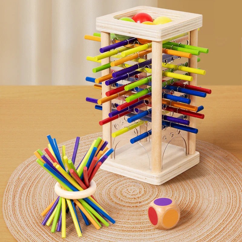 Kids Wooden Stick Game Solid Wood Nontoxic Paint