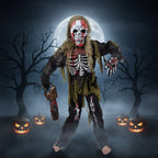 Kids Zombie Costume Molded Skull Mask & Skeleton Gloves
