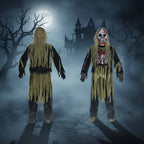 Kids Zombie Costume Molded Skull Mask & Skeleton Gloves
