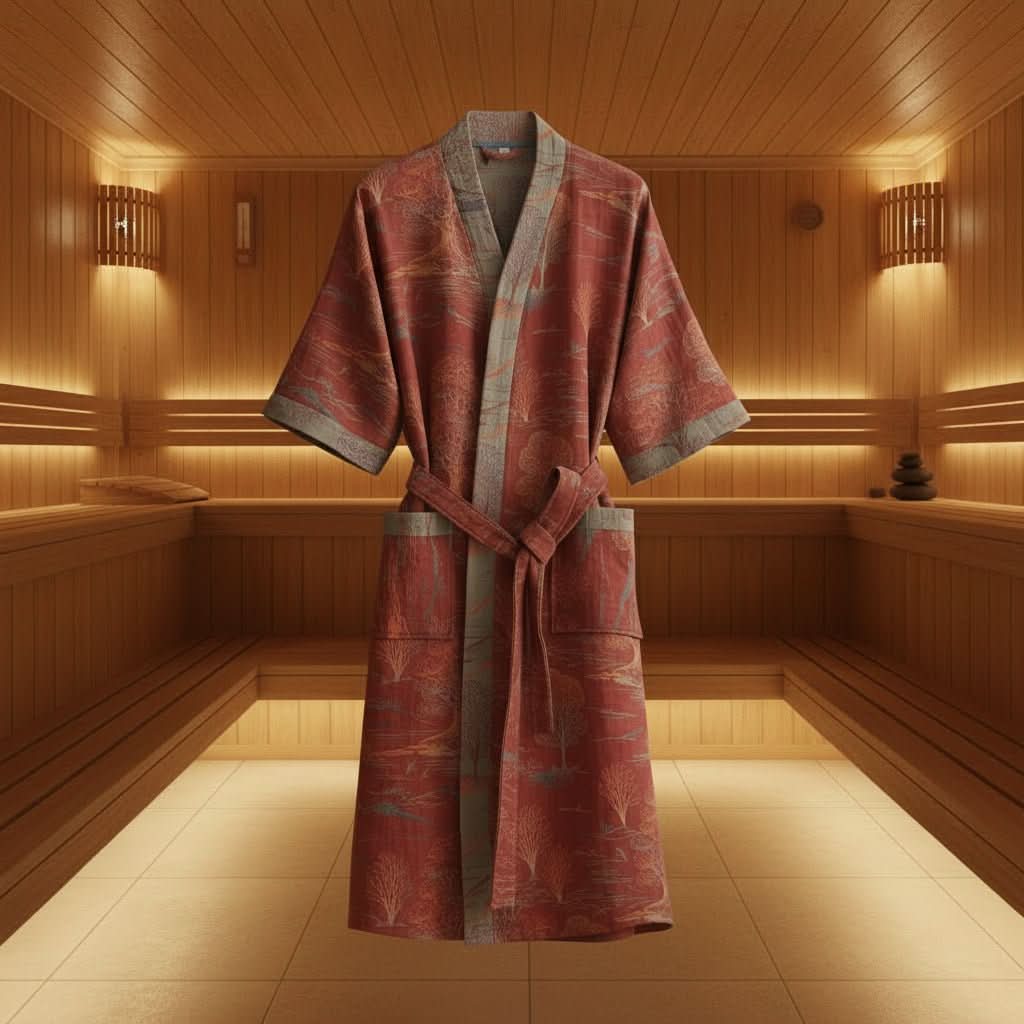 Kimono Bathrobe Reversible Organic Cotton Gauze