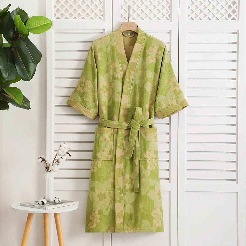 Kimono Bathrobe Reversible Organic Cotton Gauze