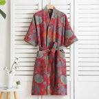 Kimono Bathrobe Reversible Organic Cotton Gauze