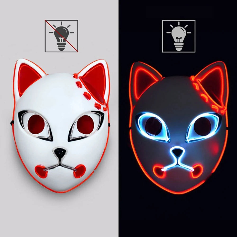 Kimono Costume Anime-Inspired Matching Wig & LED Mask