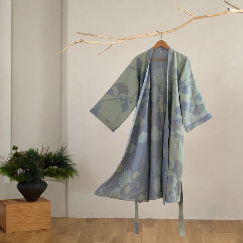 Kimono Robe Organic Cotton Gauze Belted