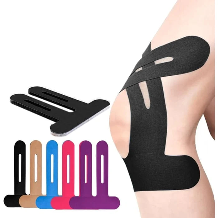 Kinesiology Tape Pre-Cut T-Shaped Knee & Ankle Support