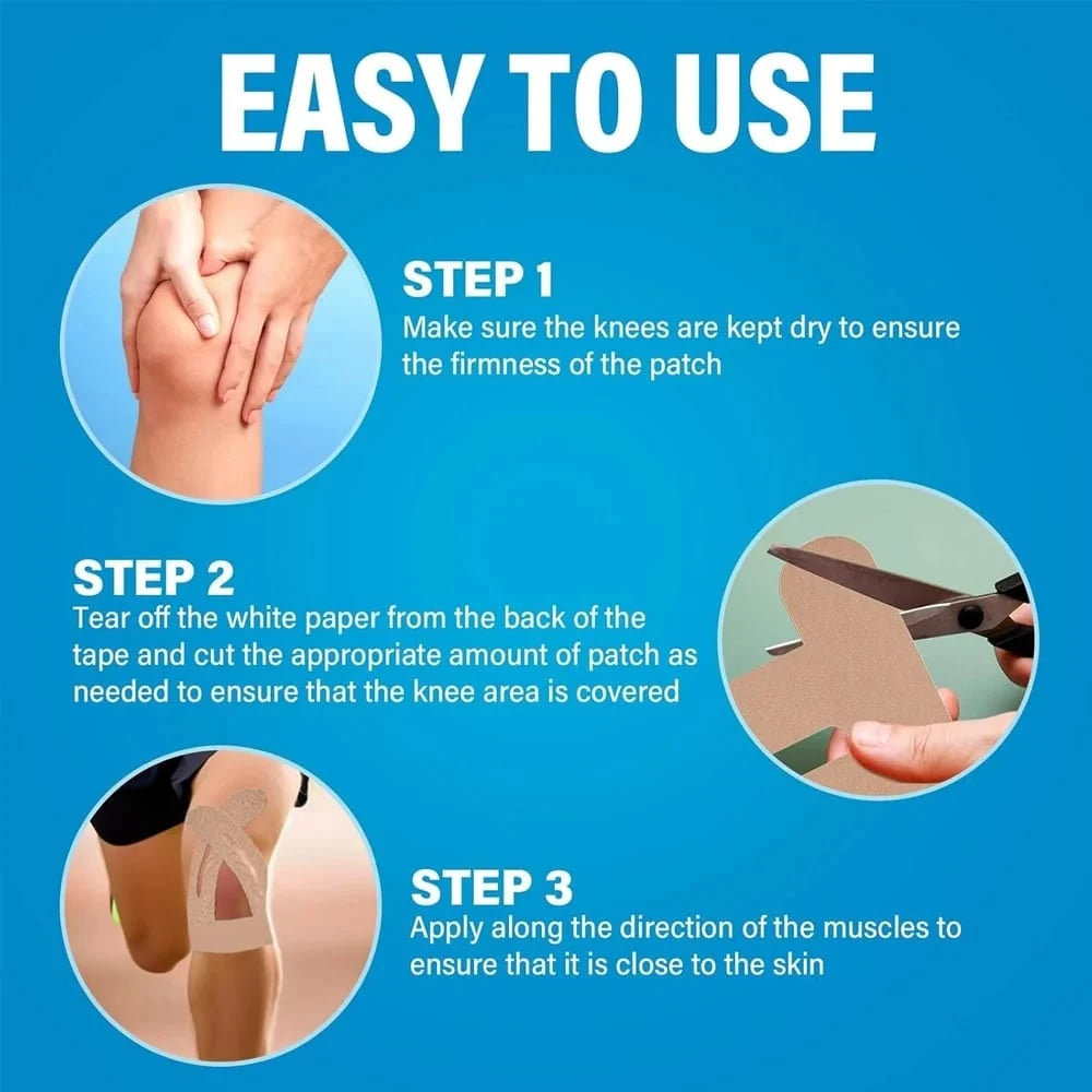 Kinesiology Tape Pre-Cut T-Shaped Knee & Ankle Support