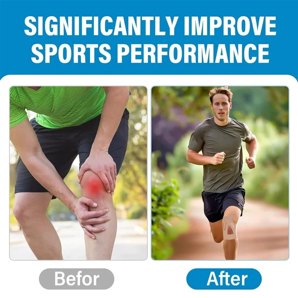 Kinesiology Tape Pre-Cut T-Shaped Knee & Ankle Support