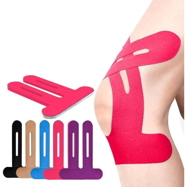 Kinesiology Tape Pre-Cut T-Shaped Knee & Ankle Support