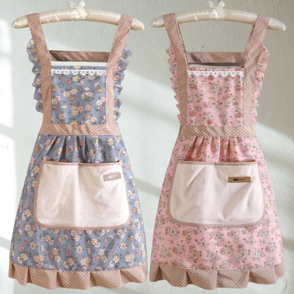 Kitchen Apron Cotton Water & Oil-Resistant Pockets
