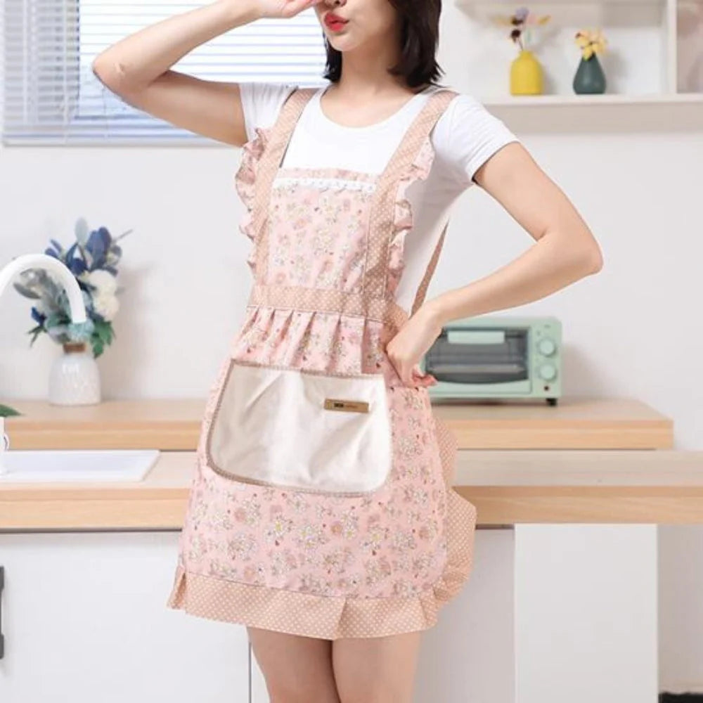 Kitchen Apron Cotton Water & Oil-Resistant Pockets
