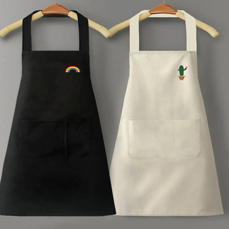 Kitchen Apron Waterproof PVC Rainbow & Cactus Print