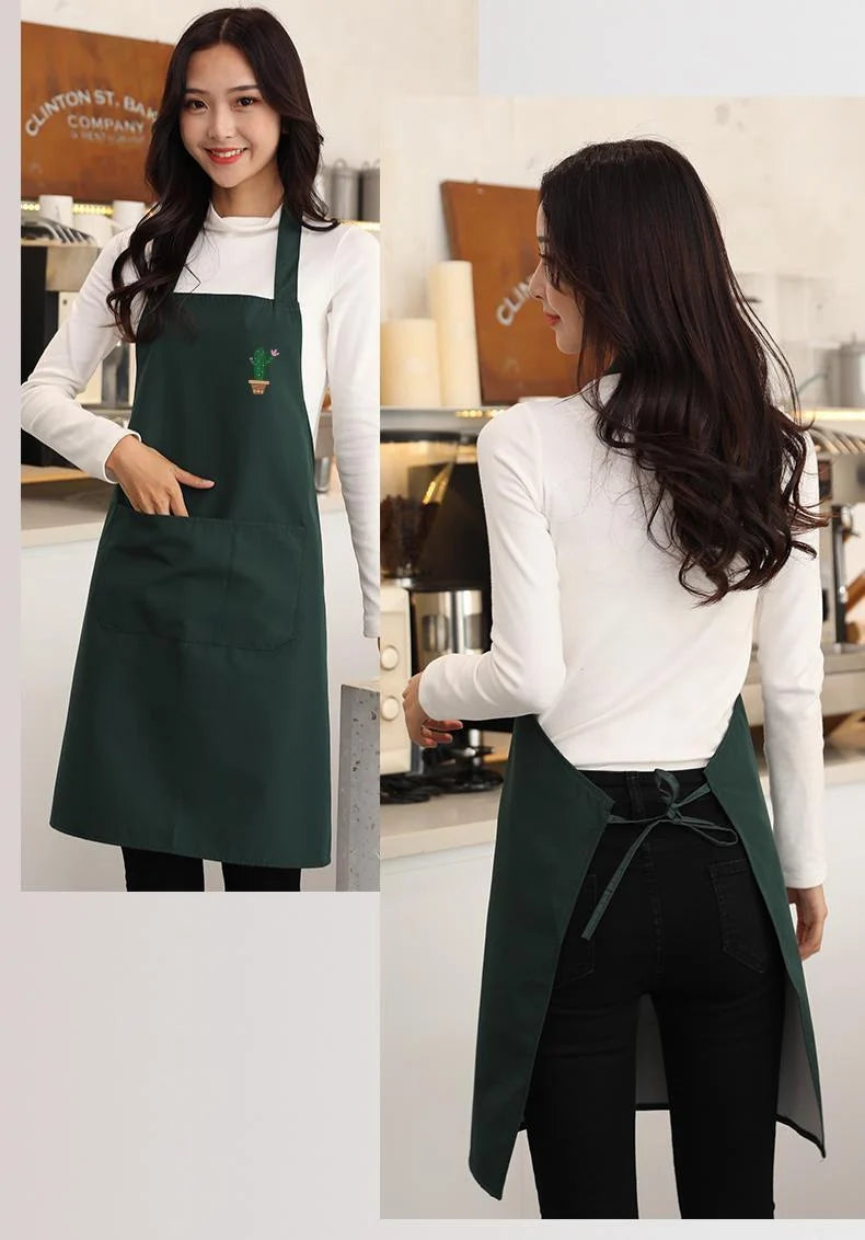 Kitchen Apron Waterproof PVC Rainbow & Cactus Print