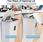 Kitchen Compost Bin Over-Door Mount Sealed Lid 2.4 Gallon