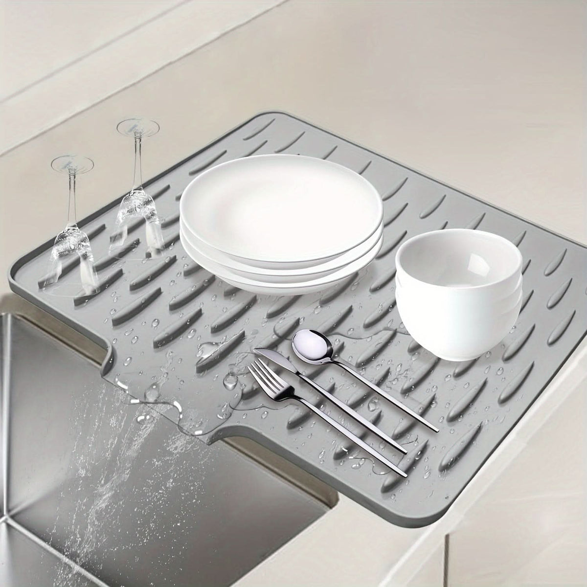 Kitchen Drain Drying Mat Integrated Drainage Non-Slip & Quick-Drying