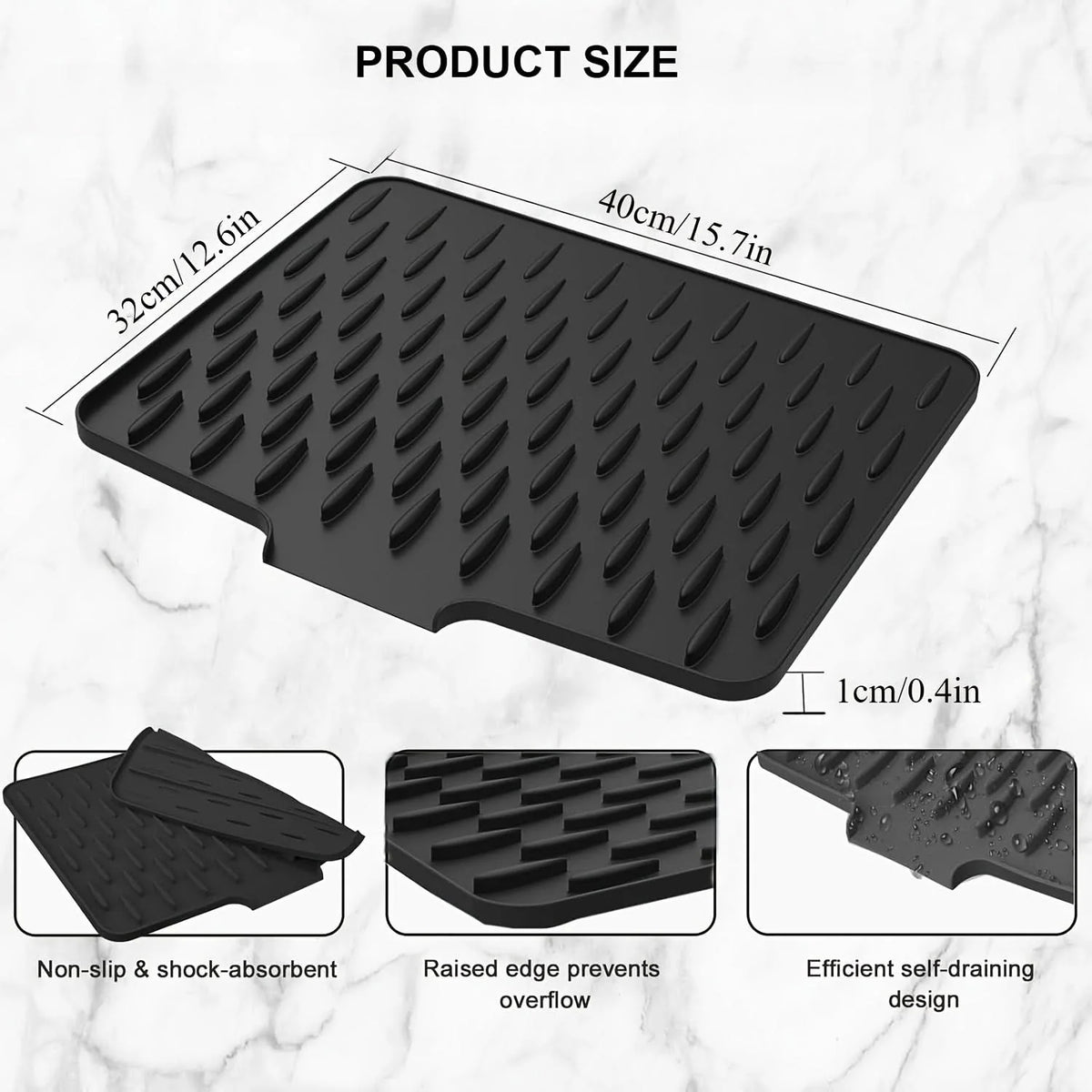 Kitchen Drain Drying Mat Integrated Drainage Non-Slip & Quick-Drying