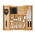 Kitchen Drawer Organizer Adjustable Bamboo