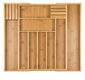 Kitchen Drawer Organizer Bamboo Adjustable Compartments