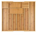 Kitchen Drawer Organizer Bamboo Adjustable Compartments