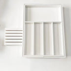 Kitchen Drawer Organizer Bamboo Adjustable Compartments