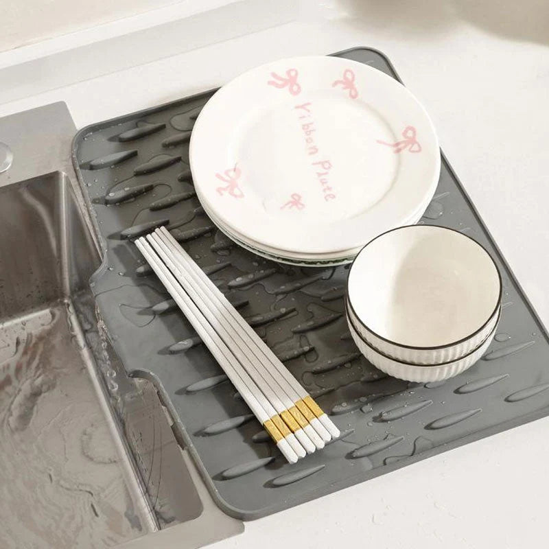 Kitchen Drying Mat Heat-Resistant Silicone Quick-Drying