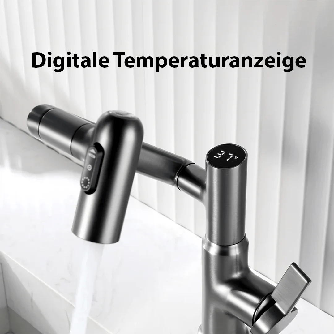 Kitchen Faucet 360° Swivel Adjustable Height Digital Display
