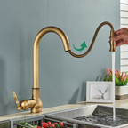 Kitchen Faucet Antique Brass Mixer Tap Swivel Spout