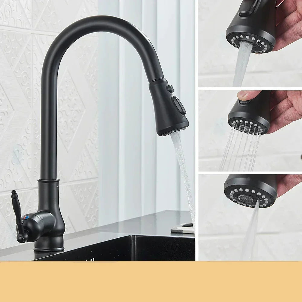 Kitchen Faucet Antique Brass Mixer Tap Swivel Spout