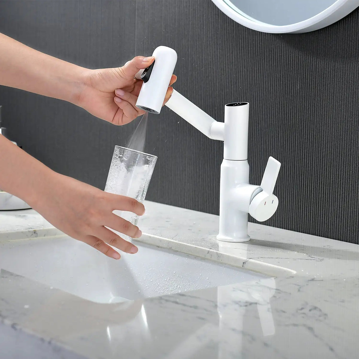 Kitchen Faucet Digital Temperature Display 360 Degree Rotatable