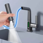Kitchen Faucet Digital Temperature Display Pull-Out Spray Stainless Steel