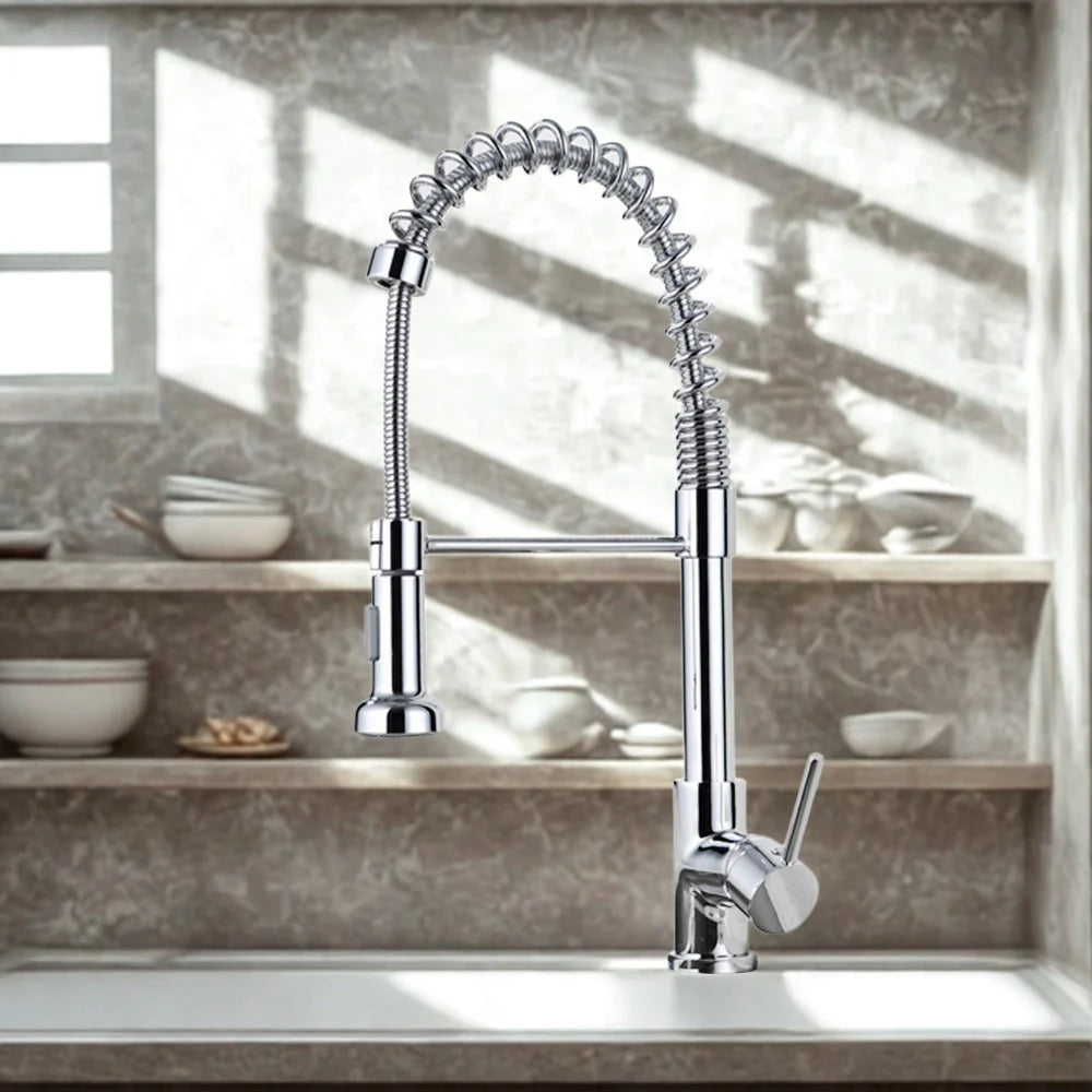 Kitchen Faucet Double Spout Brass Black-Gold