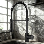 Kitchen Faucet Double Spout Brass Black-Gold