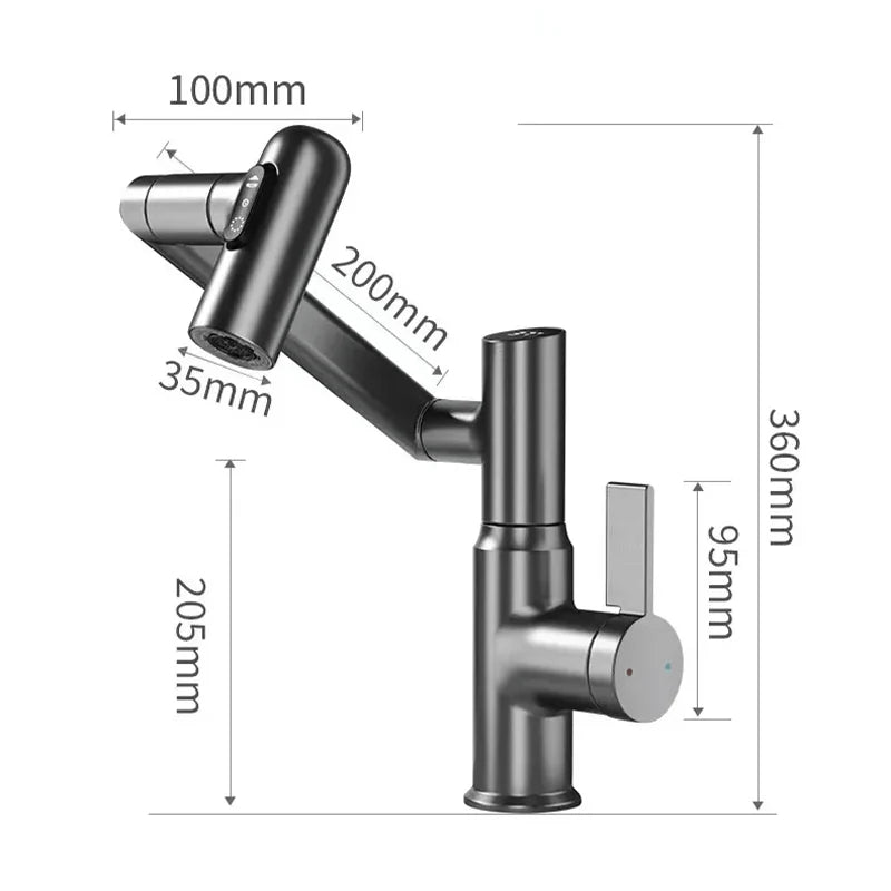 Kitchen Faucet LED Temperature Display 360° Swivel