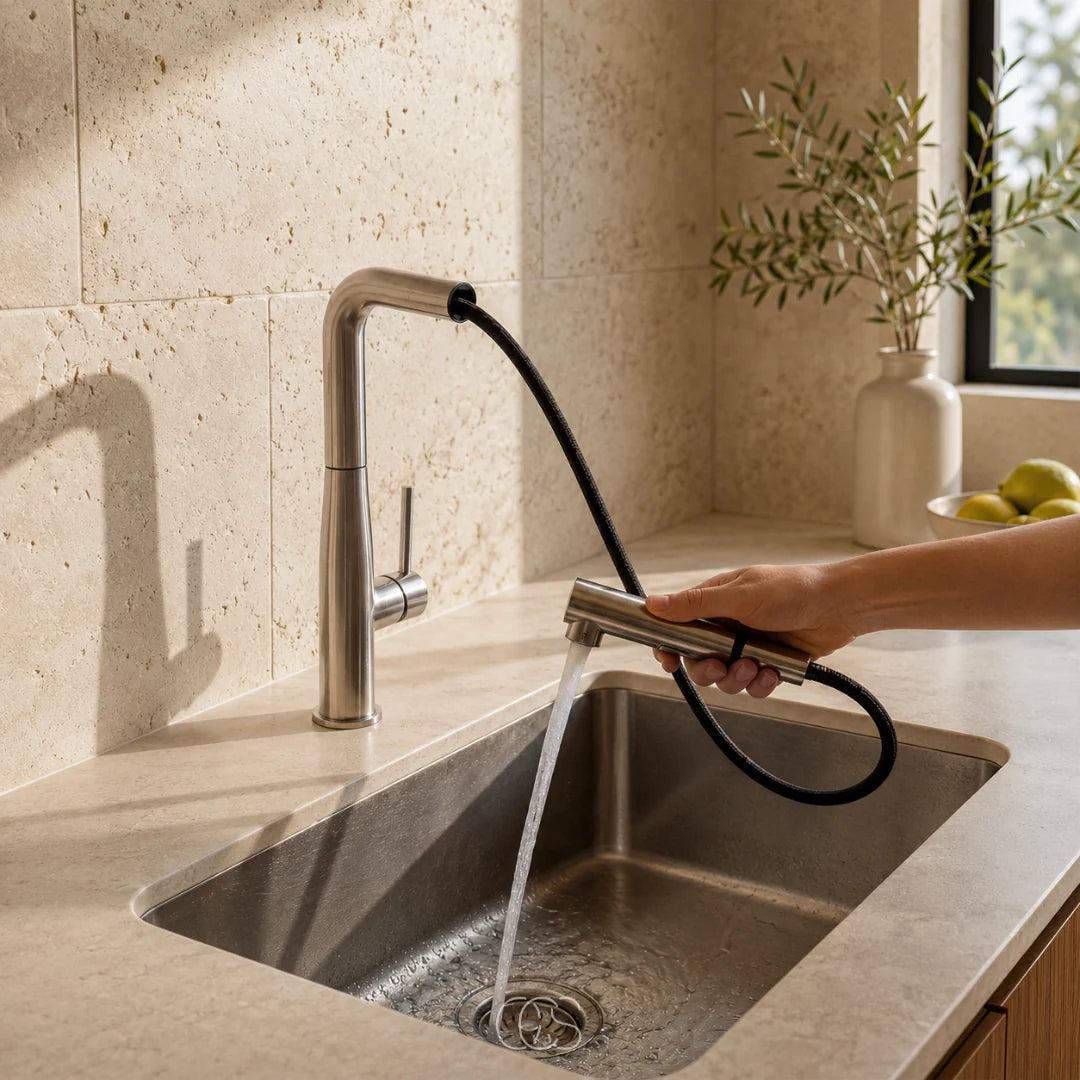 Kitchen Faucet Pull-Out Dual Spray Stainless Steel