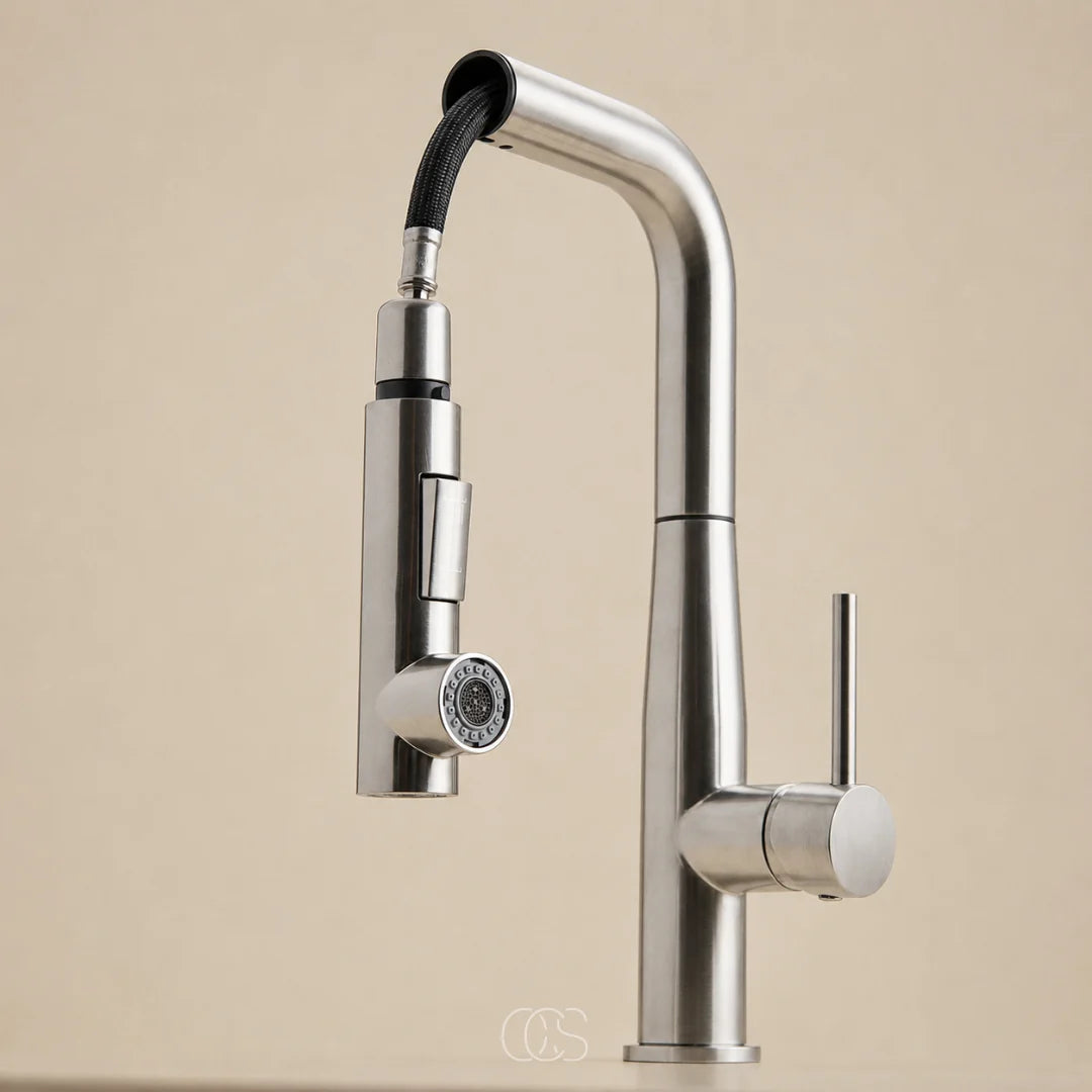 Kitchen Faucet Pull-Out Dual Spray Stainless Steel