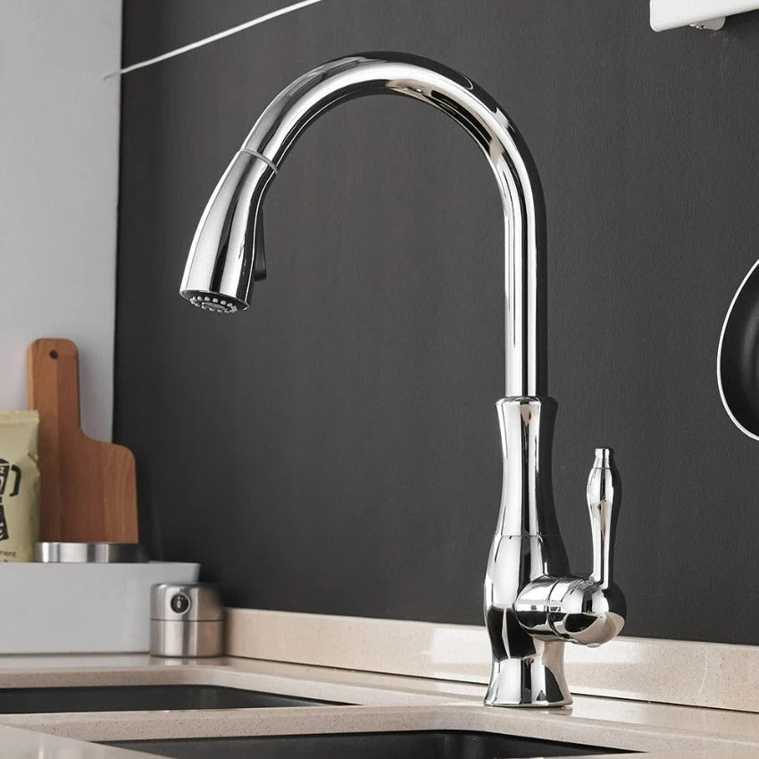 Kitchen Faucet Pull-Out Spray Head 360° Swivel Stainless Steel