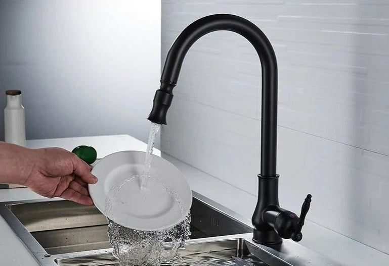 Kitchen Faucet Pull-Out Sprayer 360° Swivel Ceramic Disc Valve