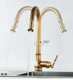 Kitchen Faucet Pull-Out Sprayer 360° Swivel Ceramic Disc Valve