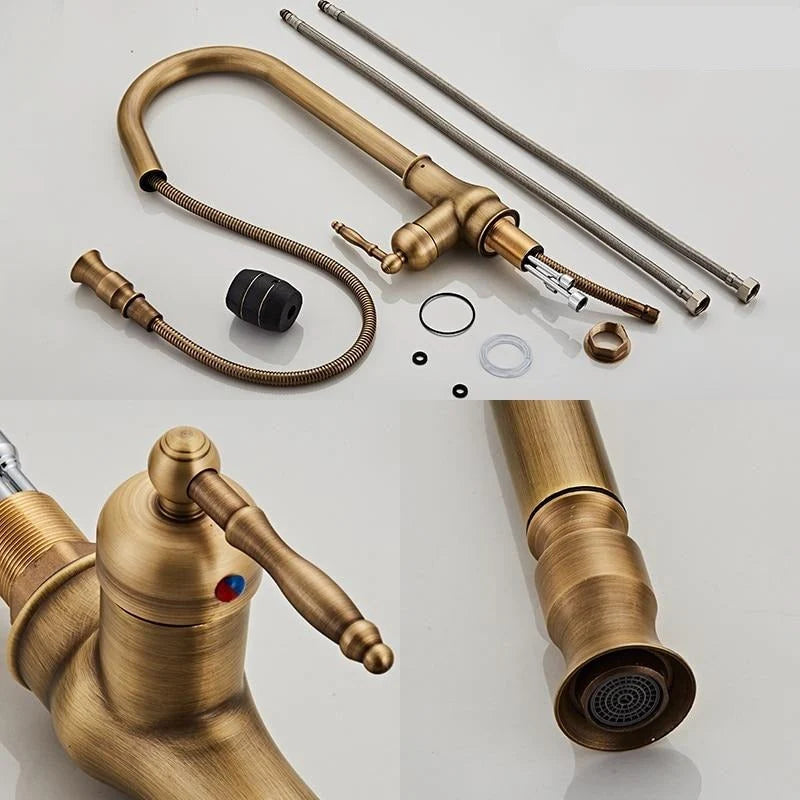 Kitchen Faucet Pull-Out Sprayer 360° Swivel Ceramic Disc Valve