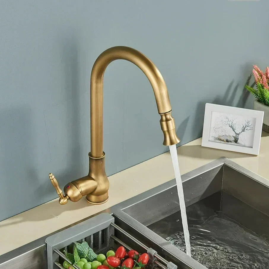 Kitchen Faucet Pull-Out Sprayer 360° Swivel Ceramic Disc Valve