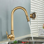 Kitchen Faucet Pull-Out Sprayer 360° Swivel Ceramic Disc Valve