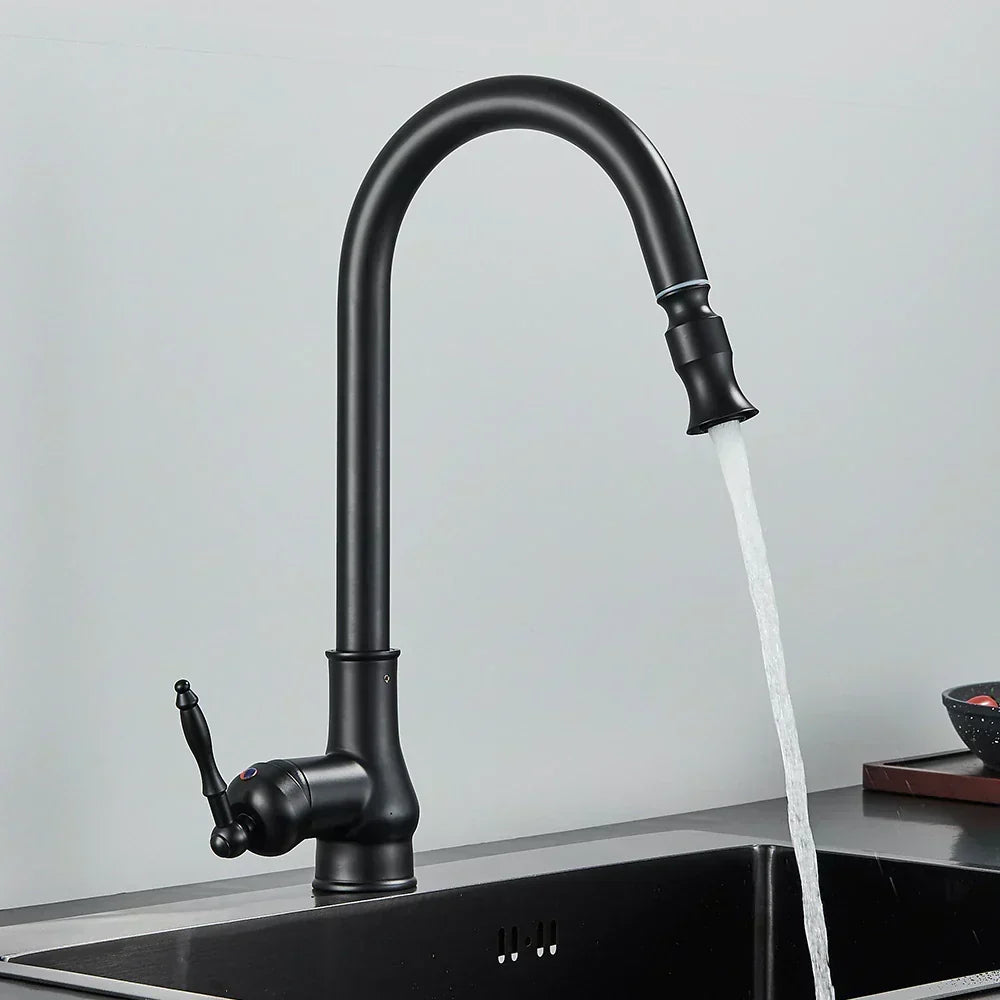 Kitchen Faucet Pull-Out Sprayer 360° Swivel Ceramic Disc Valve