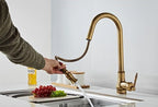 Kitchen Faucet Pull-Out Sprayer 360° Swivel Ceramic Disc Valve