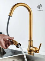 Kitchen Faucet Pull-Out Sprayer 360° Swivel Ceramic Disc Valve