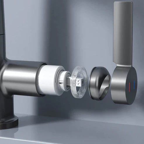 Kitchen Faucet Smart LED Temperature Pull-Out Spout