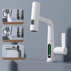 Kitchen Faucet Smart LED Temperature Pull-Out Spout