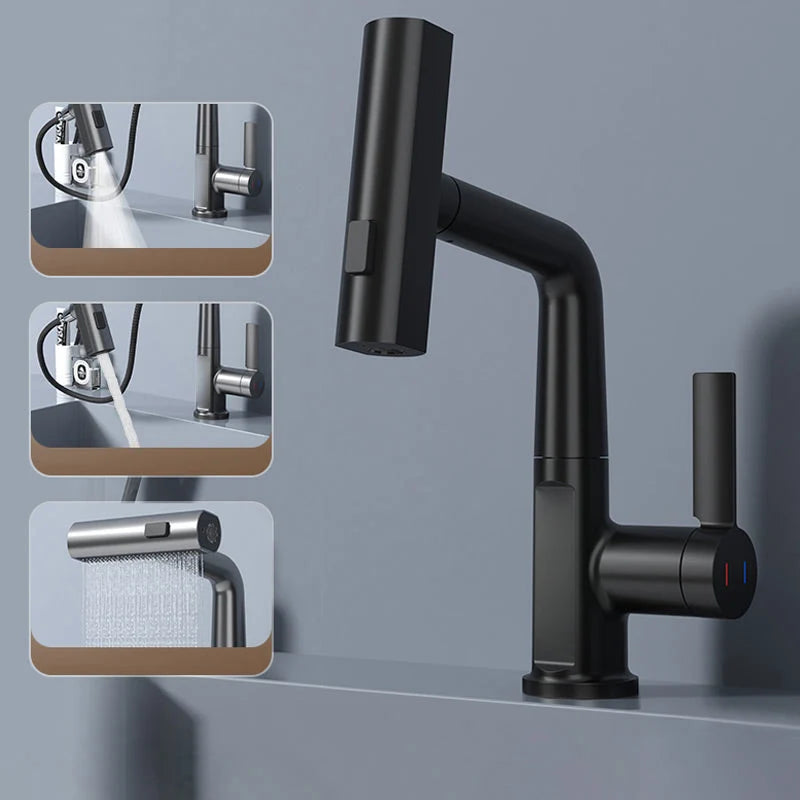 Kitchen Faucet Smart LED Temperature Pull-Out Spout