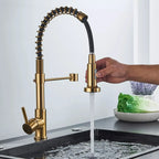 Kitchen Faucet Solid Brass Pull-Out 360° Swivel