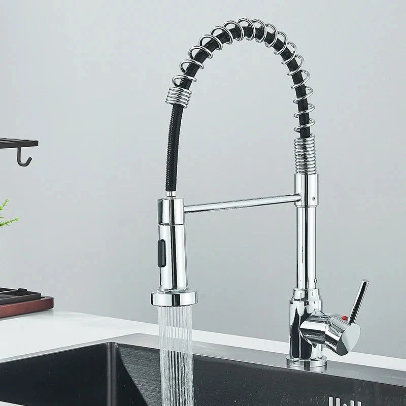 Kitchen Faucet Solid Brass Pull-Out 360° Swivel