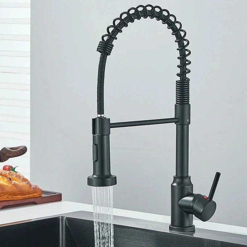 Kitchen Faucet Solid Brass Pull-Out 360° Swivel
