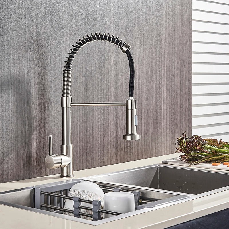 Kitchen Faucet Solid Brass Pull-Out 360° Swivel